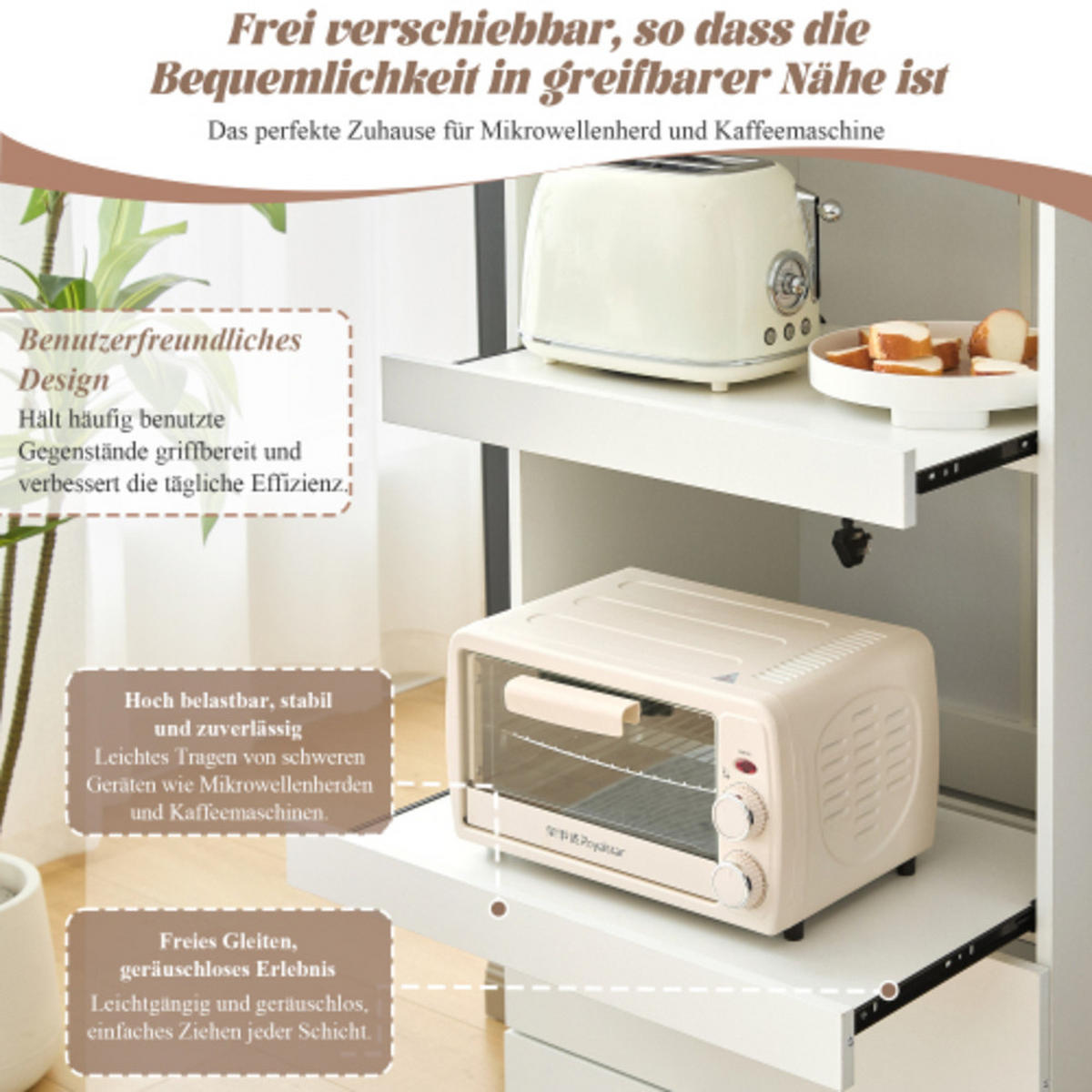 KÜCHENHOCHSCHRANK weiß aus Spanplatte und MDF mit Flügeltür & Schubladen 59,5 × 45 × 200 cm - Weiß, Holzwerkstoff (59.5/200/45cm) - Luhomfu