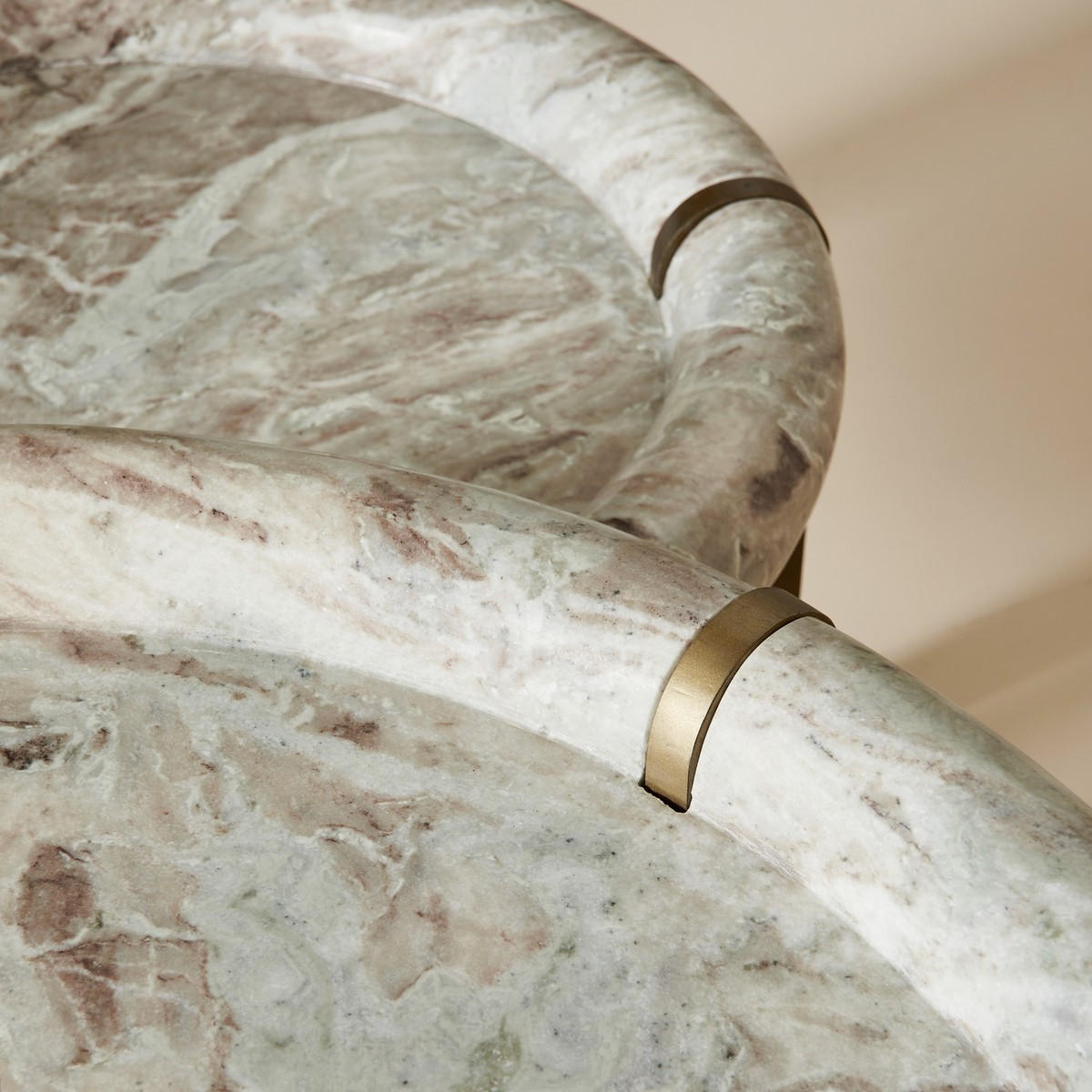 COUCHTISCH KLEIN marmor metall 60/60/40 cm - Beige, Naturmaterialien (15/60/40cm) - Signature