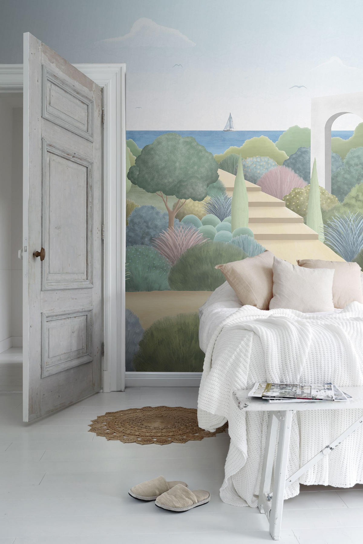 FOTOTAPETE Landschaft 318 x 280 cm - Blau, Papier (318/280cm) - Sanders & Sanders