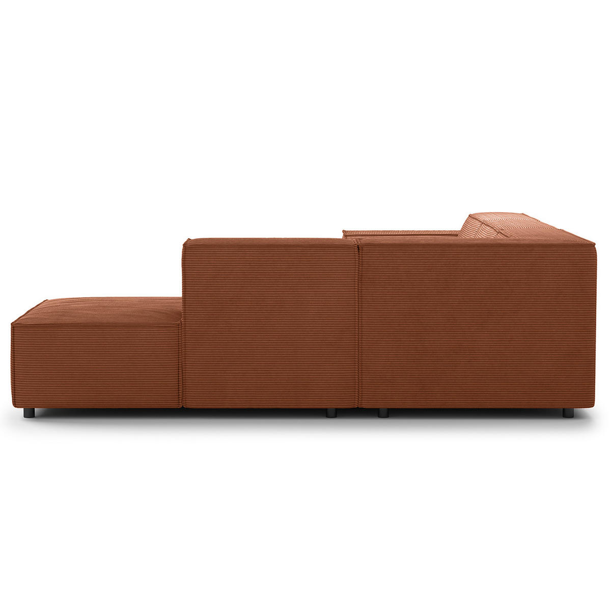ECKSOFA mit Ottomane - Schwarz/Braun, Kunststoff/Textil (260/234cm) - home24