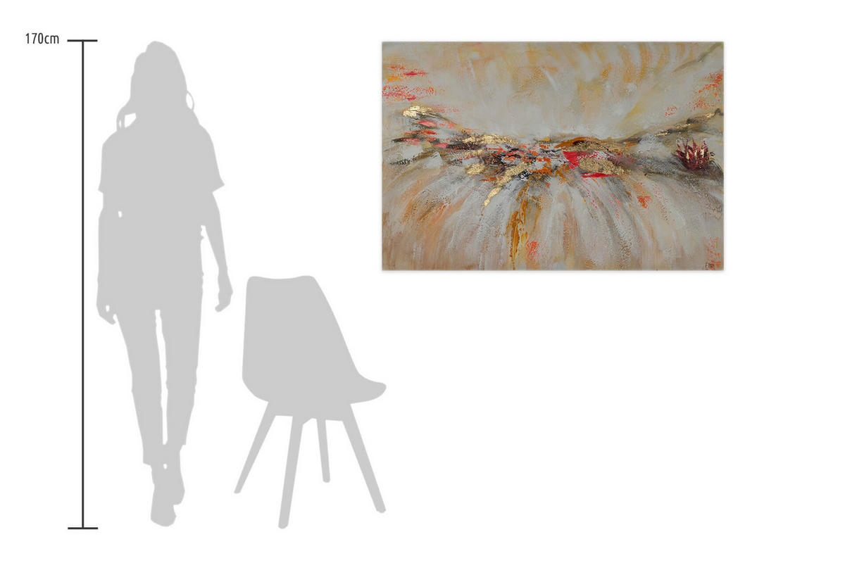 ÖLGEMÄLDE 120/80 cm - Beige/Weiß, Holz/Textil (2.28/80cm) - KUNSTLOFT