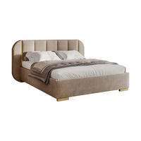 BETT AMARA GOLD 160x200 gepolstert mit Stauraum und Lattenrost, Royal Velvet 170 - Beige, Textil (160/200cm) - Lookway