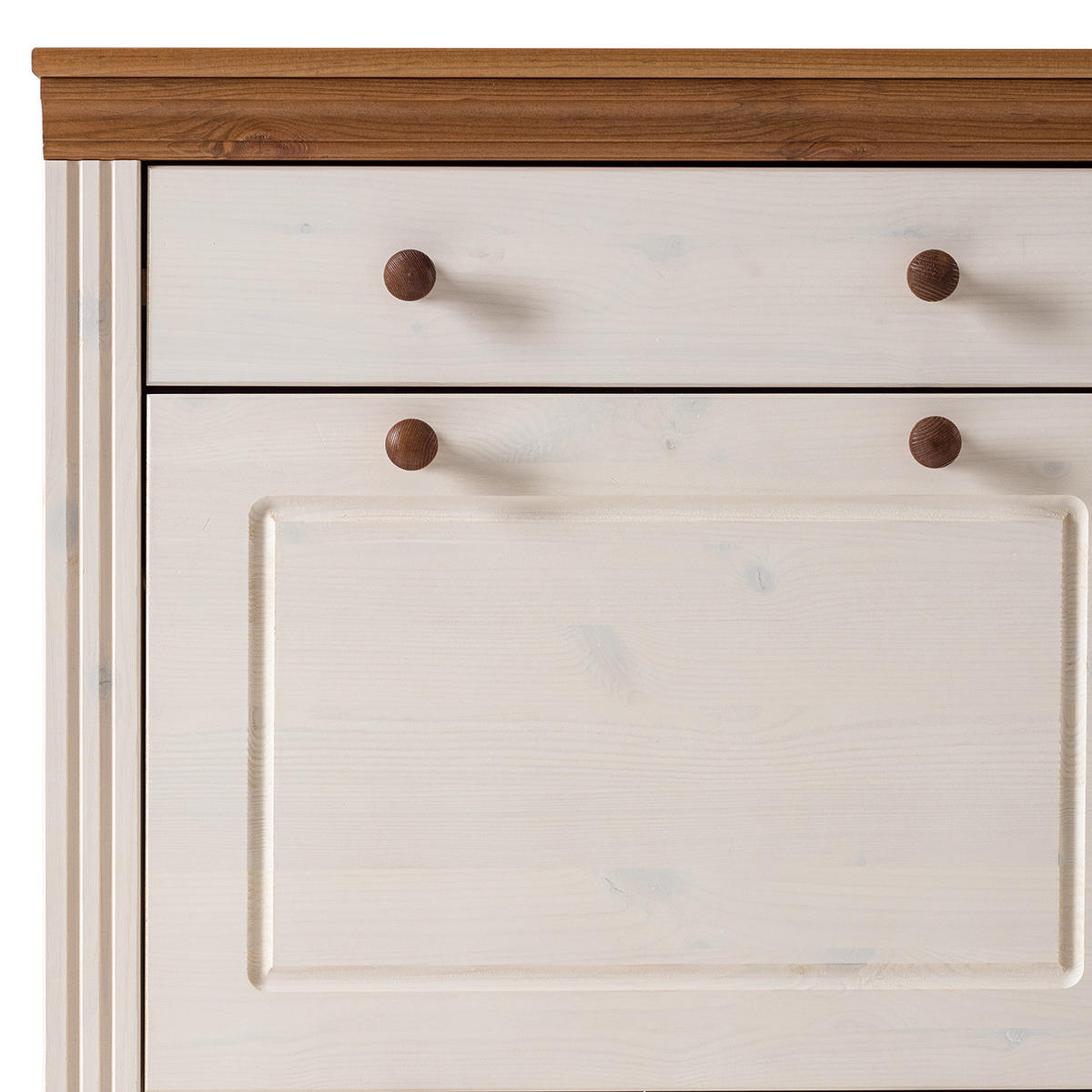 SCHUHKIPPER mit 2 Klappen - Weiß, Holz (70/108/27cm) - home24