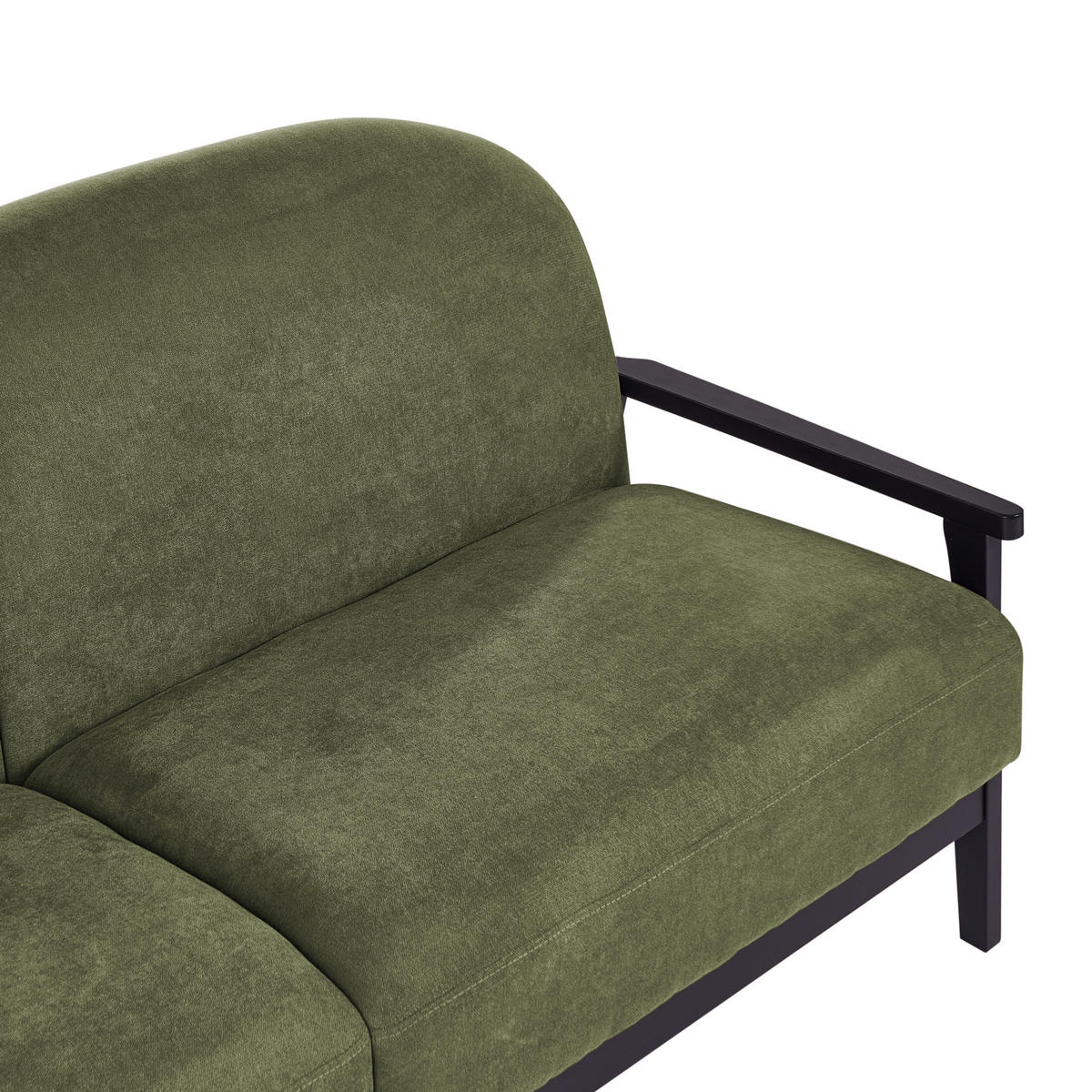3-SITZER-SOFA Stoff Grün Pilarne - Schwarz/Grün, Textil (191/88/84cm) - Beliani