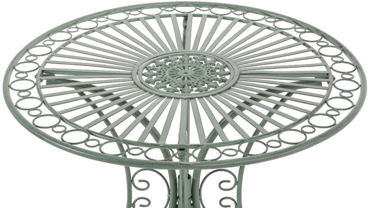 GARTENTISCH rund Ø70 cm Metall antik-grün - Grün, Metall (70/70/73cm) - CLP