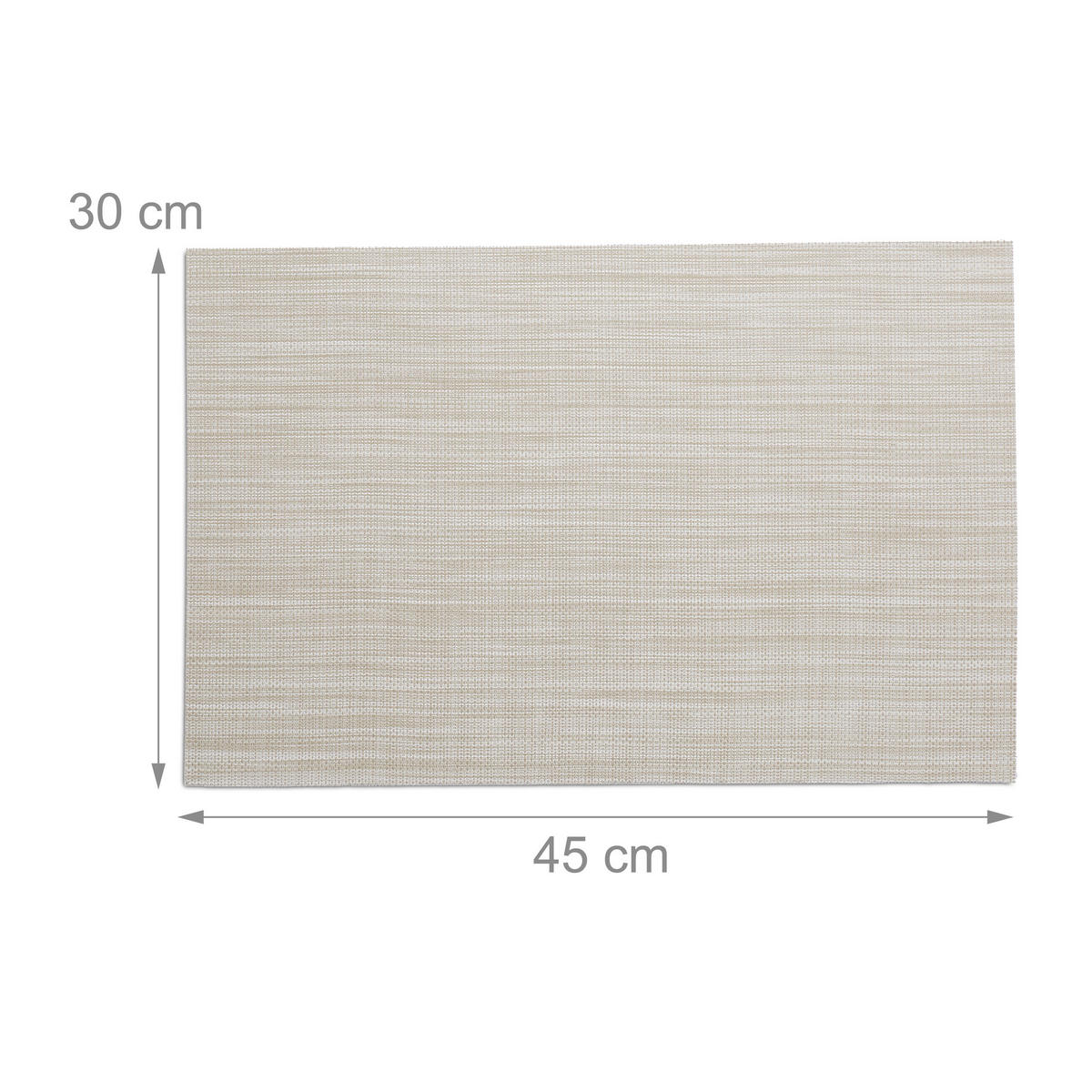6TLG.TISCHSET - Creme, Kunststoff/Textil (30/45/0.1cm) - Relaxdays