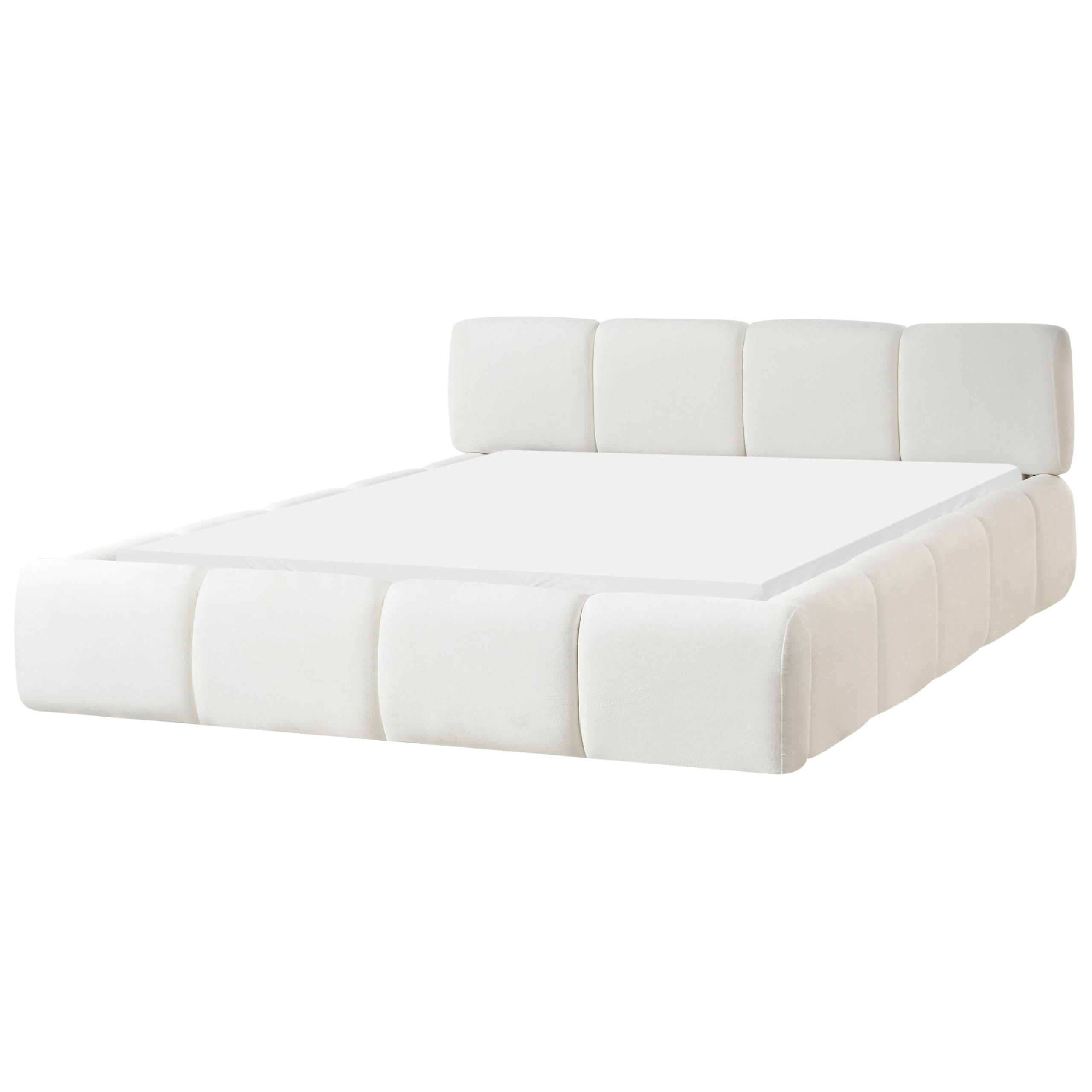 BETT mit Lattenrost 160/200 cm Stoff Cremeweiß Orville - Creme, Textil (160/200cm) - Beliani