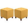 SITZHOCKER 2er Set Celis Stoff Gelb Hocker Schlafzimmer - Gelb, Textil (45/46/45cm) - DELUKE