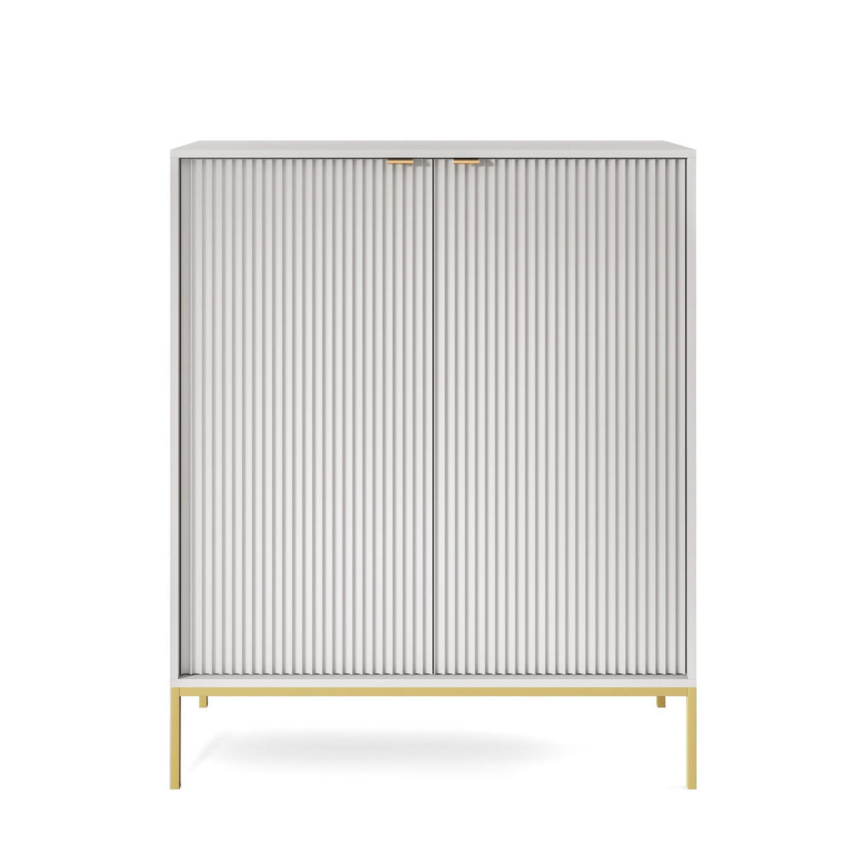 HIGHBOARD STELLARE 104/125/39 cm mit 2 Türen Grau - Goldfarben/Grau, Holzwerkstoff (104/125/39cm) - MASSENO