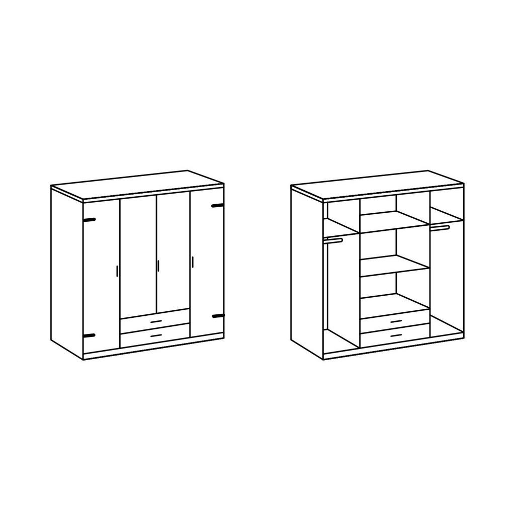 Thumbnail - Drehtürenschrank, Weiß, Holzwerkstoff, 80x200x120 cm, Schlafzimmer, Kleiderschränke, Drehtürenschränke