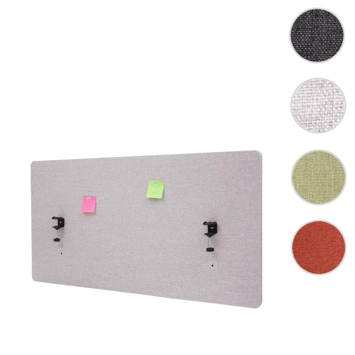AKUSTIK-TISCHTRENNWAND Grau - Grau, Textil (120/60/2cm) - MCW