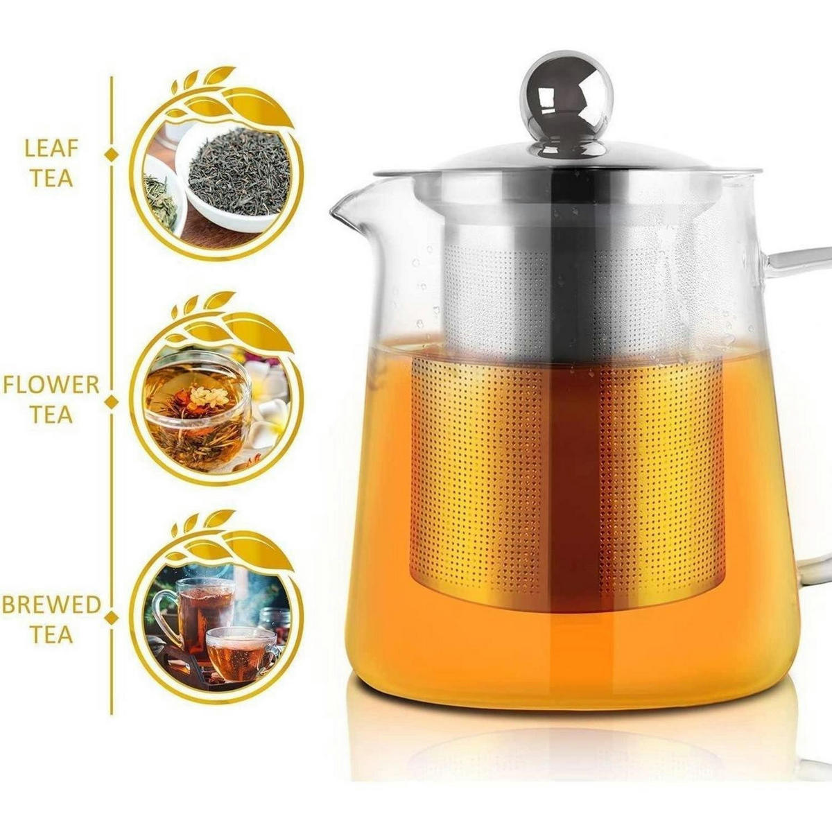 TEEKANNE 450 ml Glas mit Edelstahlfilter - Transparent, Glas (11/8cm)