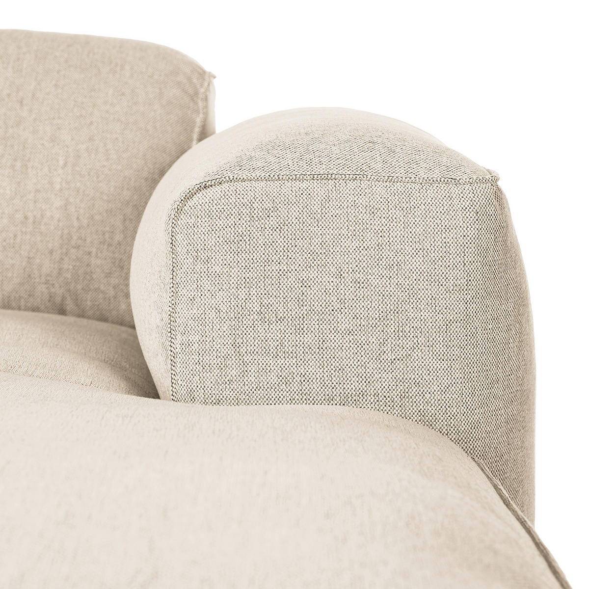 3-SITZER ECKSOFA mit Longchair - Beige/Schwarz, Kunststoff/Textil (317/173cm) - home24