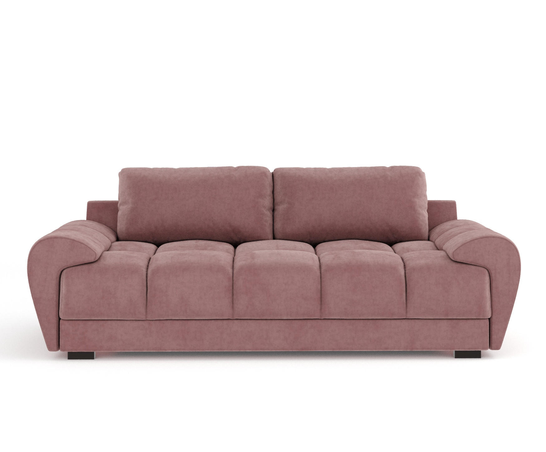 3-SITZER SOFA Peebles Rosa Samtstoff - Pink/Schwarz, Holz/Holzwerkstoff (244/90/101cm) - Maison de Reve