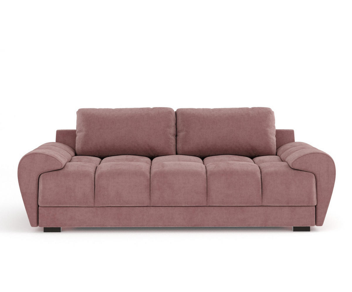 3-SITZER SOFA Peebles Rosa Samtstoff - Pink/Schwarz, Holz/Holzwerkstoff (244/90/101cm) - Maison de Reve