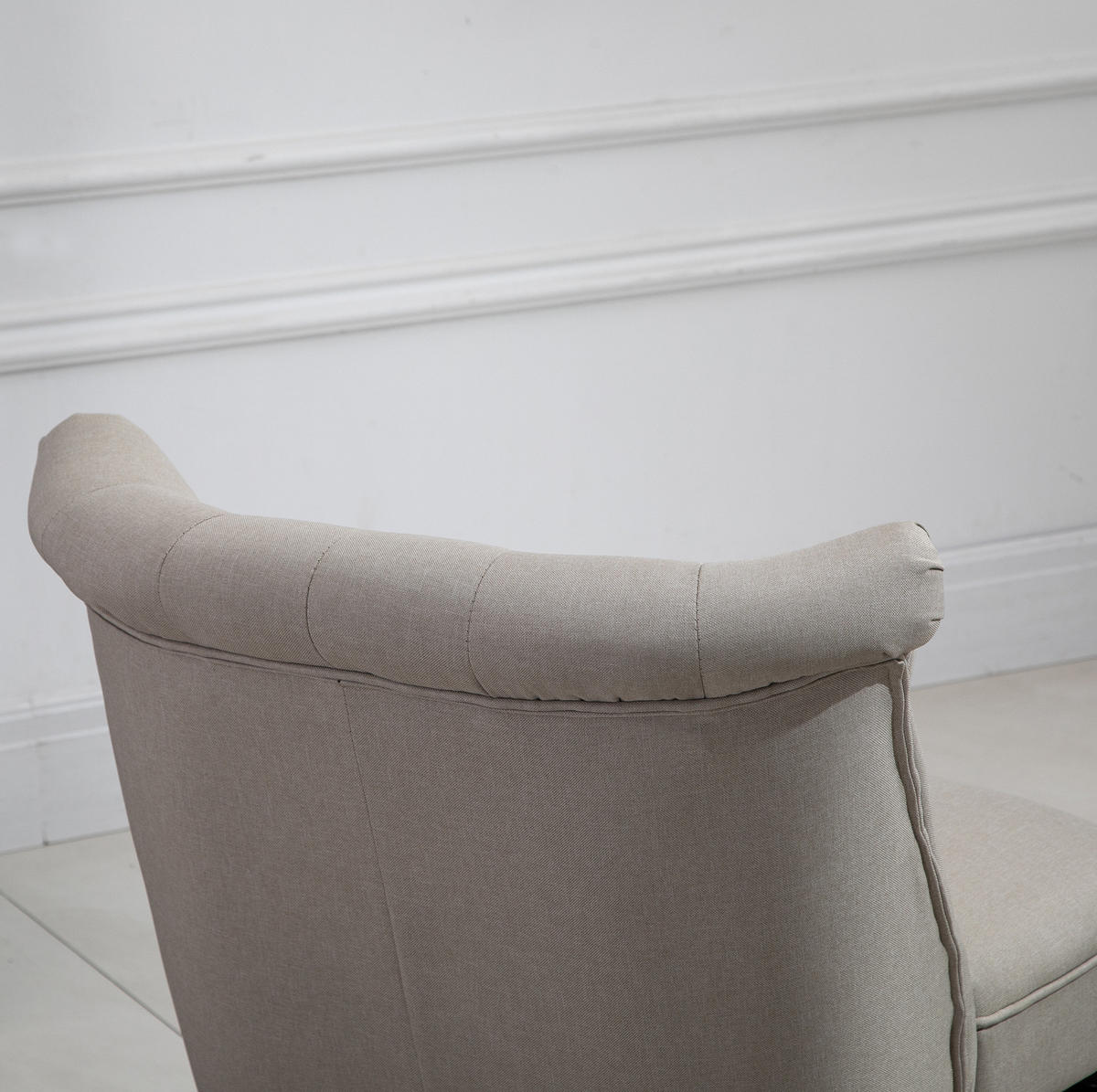 POLSTERSESSEL Vintage-Stil Leinenbezug mit Knopfdesign 67/67/78 cm Beige - Beige, Textil (67/78/67cm) - Redom