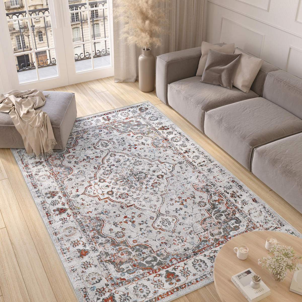 TEPPICH VALLEY Hellgrau Blau 300/400 cm - Blau, Textil (300/400cm) - Tapiso