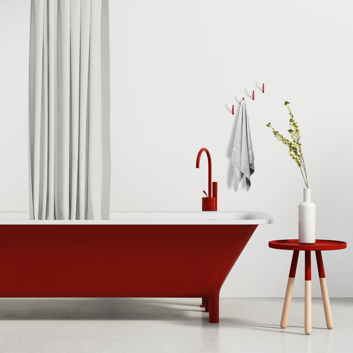 32-TEILIGES Wandhaken-Set - Rot, Kunststoff/Metall (3.5/15/20cm) - Relaxdays