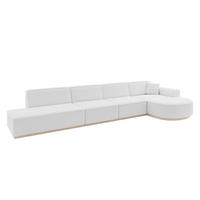 ECKSOFA Ottomane Rechts ARRIO-L3 - 413x171x83 cm Weiß - Weiß, Holzwerkstoff/Textil (413/171cm) - ALTDECOR