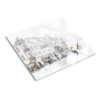 GLASPLATTE 60x52 cm Altstadt - Grau, Glas (60/0.4/52cm) - TULUP