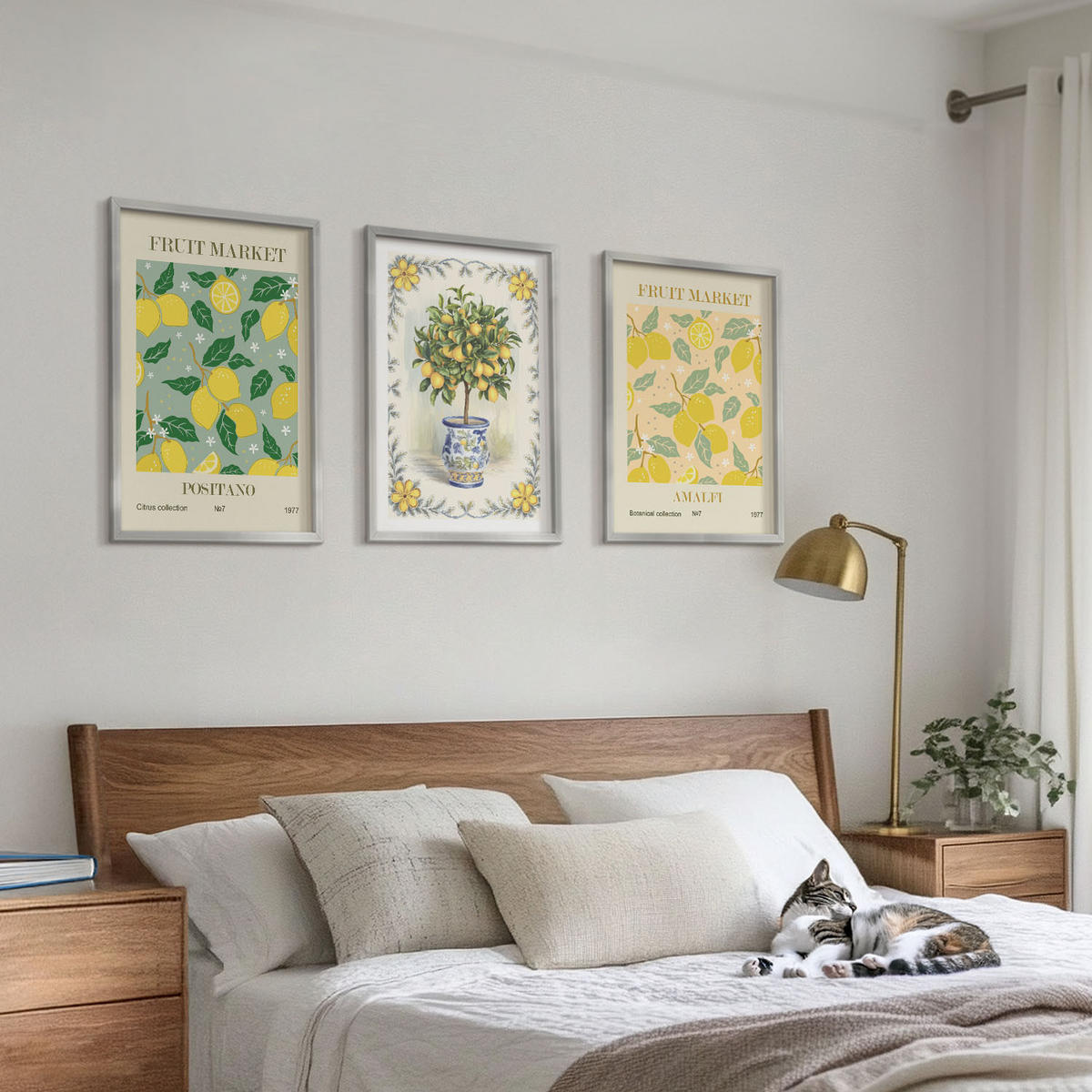 WANDBILDER 3er Set - 40x60 cm Silberner Rahmen - Zitrusfrüchte aus Italien - Silberfarben, Kunststoff (40/60cm) - ArtPrintCave