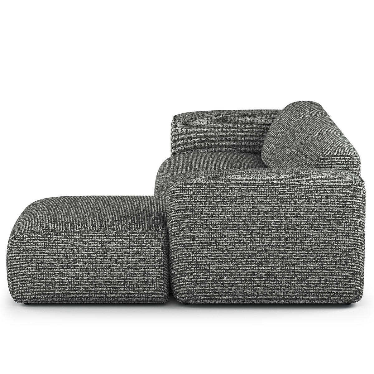 3-SITZER ECKSOFA mit Longchair - Schwarz/Grau, Kunststoff/Textil (284/173cm) - home24