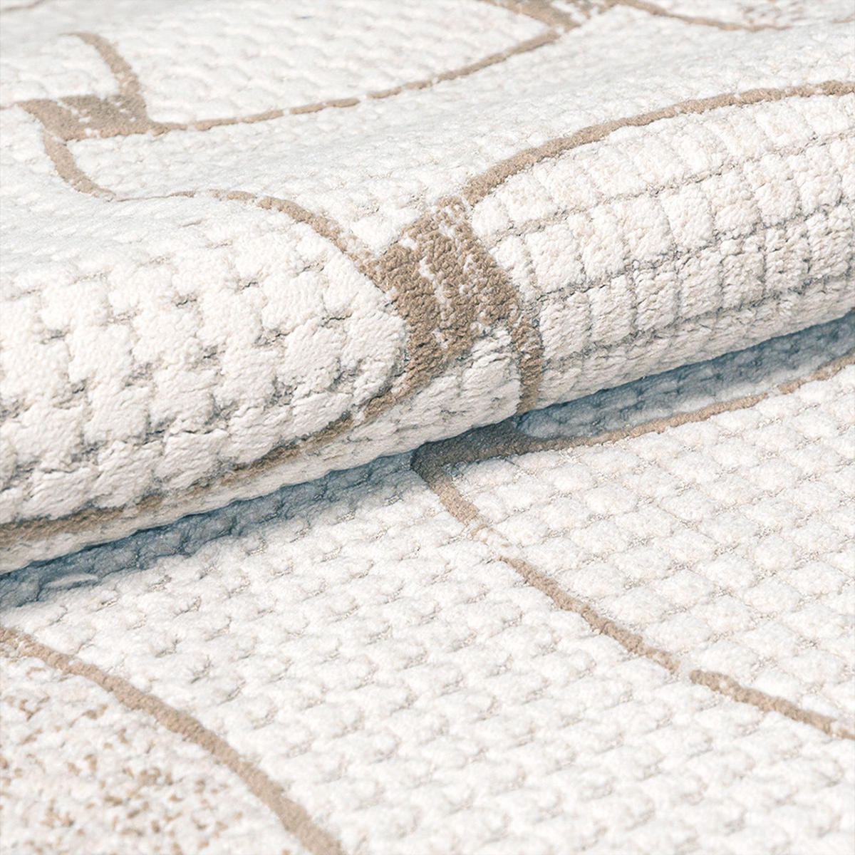 TEPPICH Alin Mimbre Mazovia 120x170cm Beige Creme Abstrakt Kurzflor - Beige, Textil (120/170cm) - Mazovia