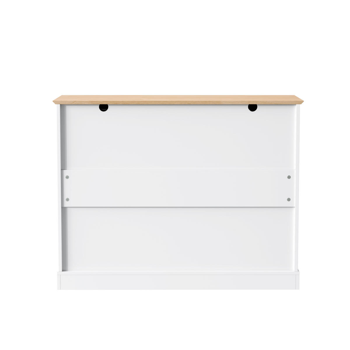 SIDEBOARD DE-38294 3 Türen mit 1 Schublade und verstellbaren Böden Weiß/Natur - Naturfarben, Holzwerkstoff (107/83.4/40cm) - ComfortXL