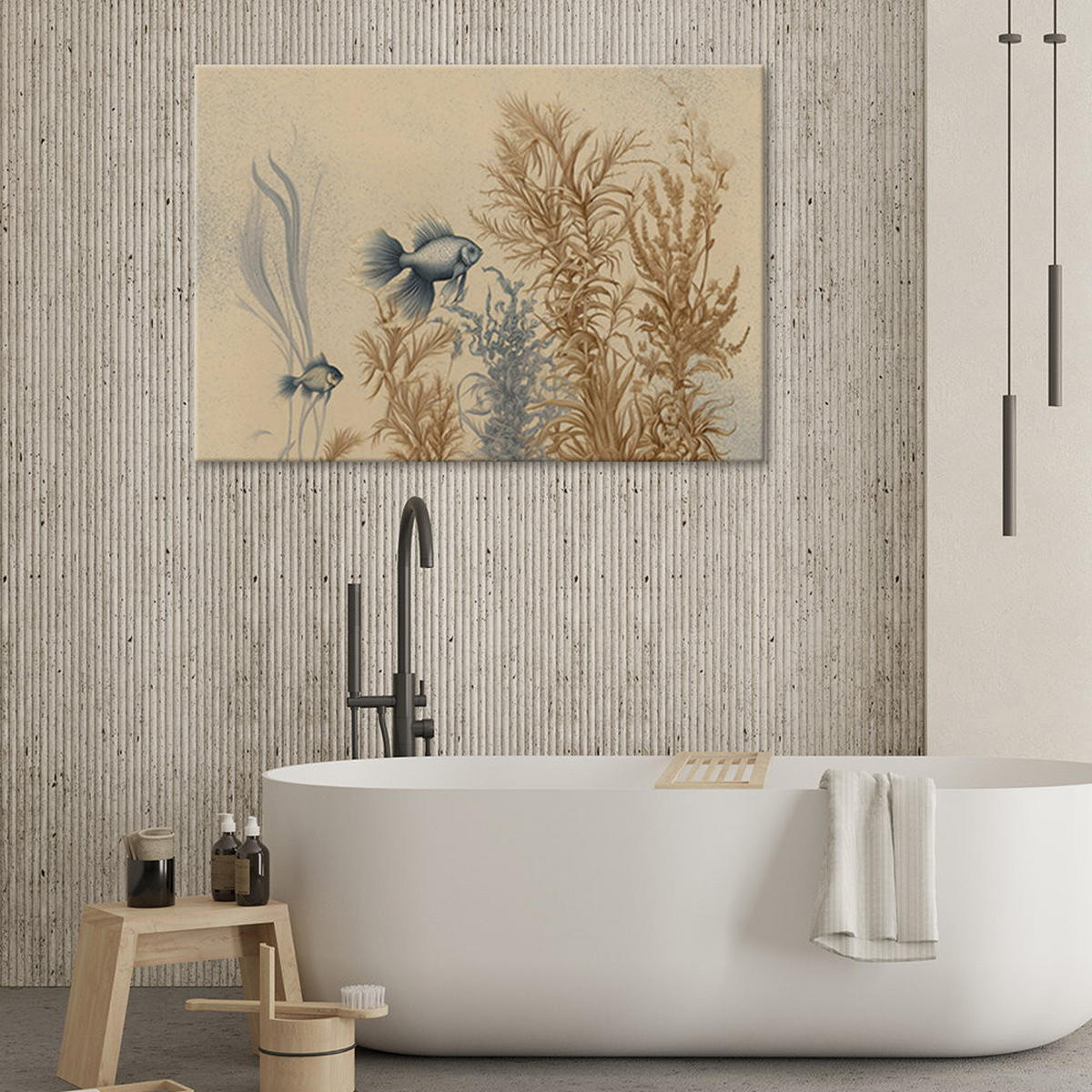 KUNSTDRUCK Beige 90/60 cm - Beige, Textil (90/60cm) - KUNSTLOFT