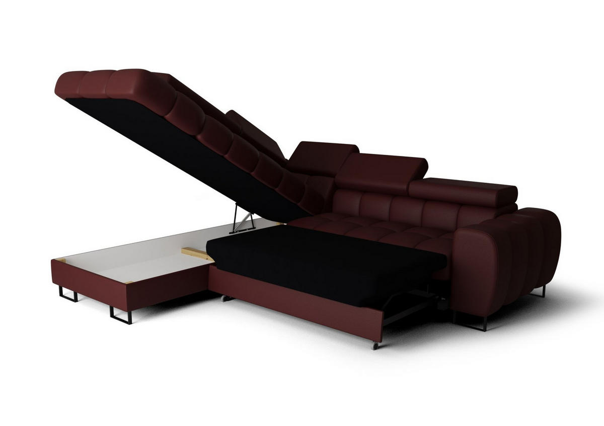 ECKSOFA Bastien Max Mit Schlaffunktion - Blau, Holzwerkstoff/Textil (225/260cm) - Fun Möbel