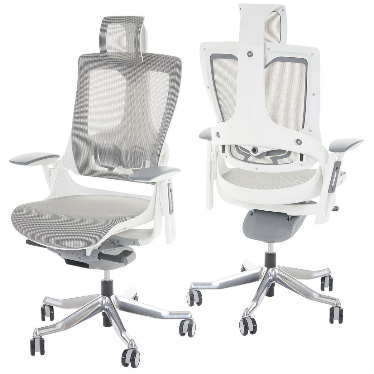 BÜROSTUHL MERRYFAIR Grau - Grau, Textil (75/138/68cm) - MCW