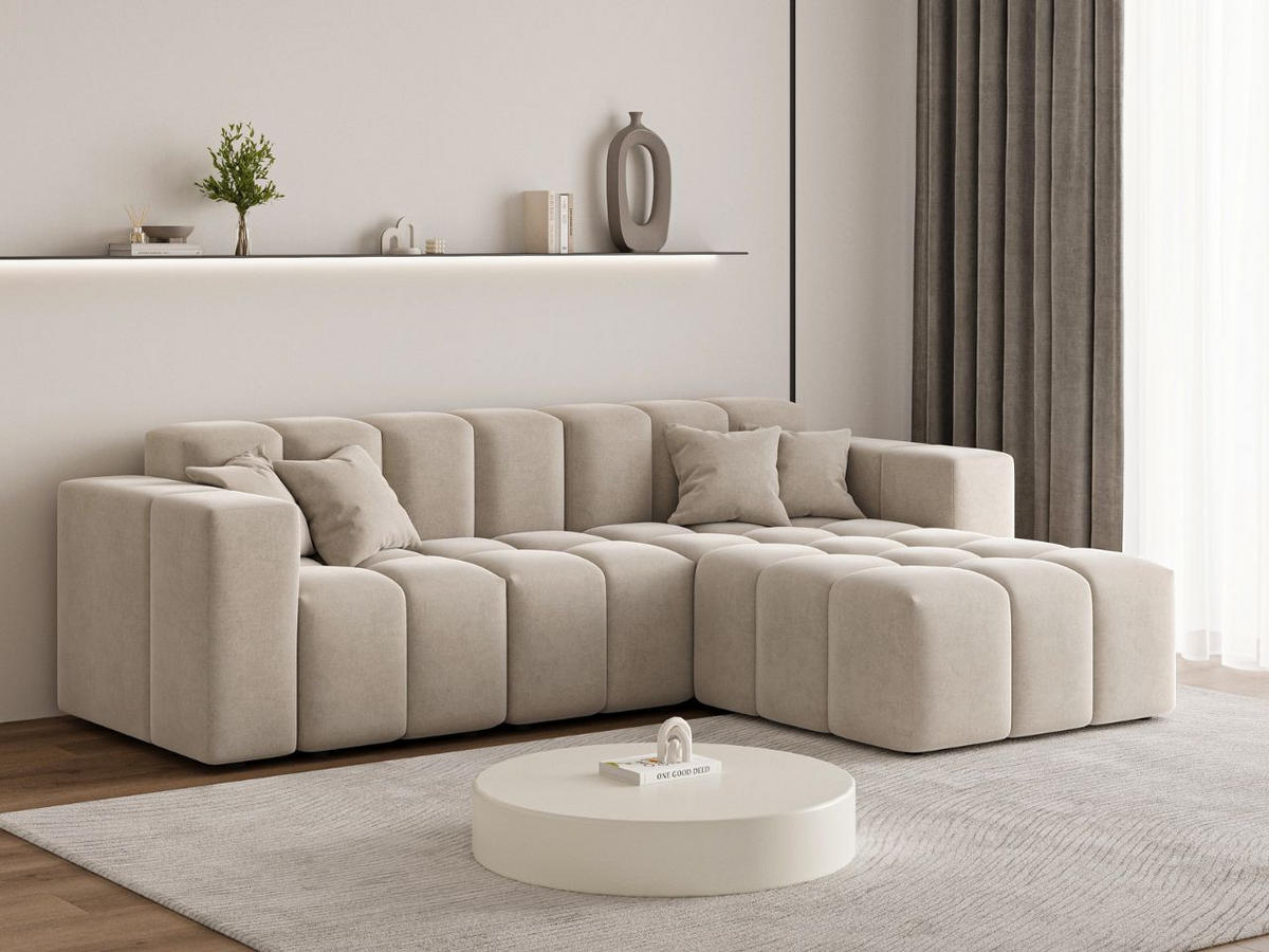 ECKSOFA Loopo Beige Rechts - Beige, Holz/Textil (265/180cm) - Graingold