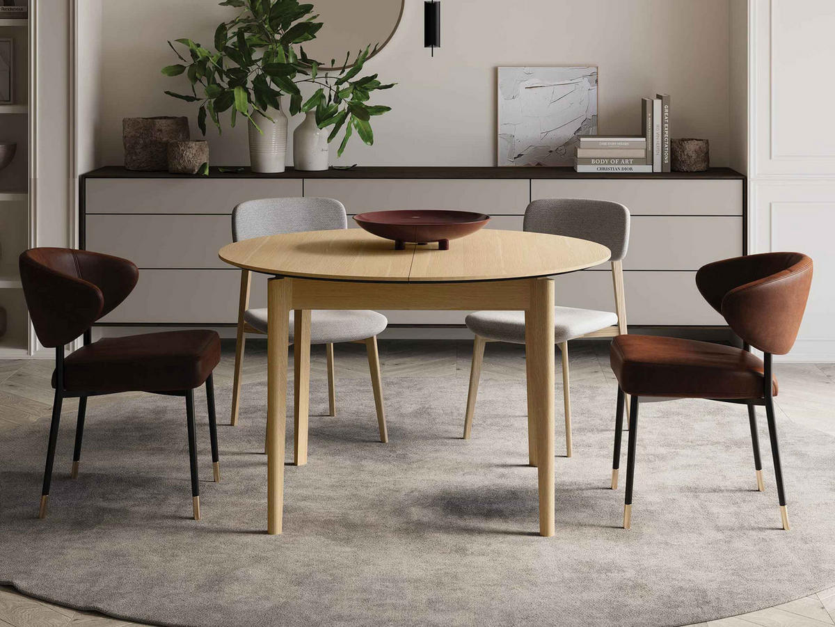 ESSTISCH ausziehbar Plot PT05 - Eichefarben, Holz/Holzwerkstoff (90/90/77cm) - MIRJAN24