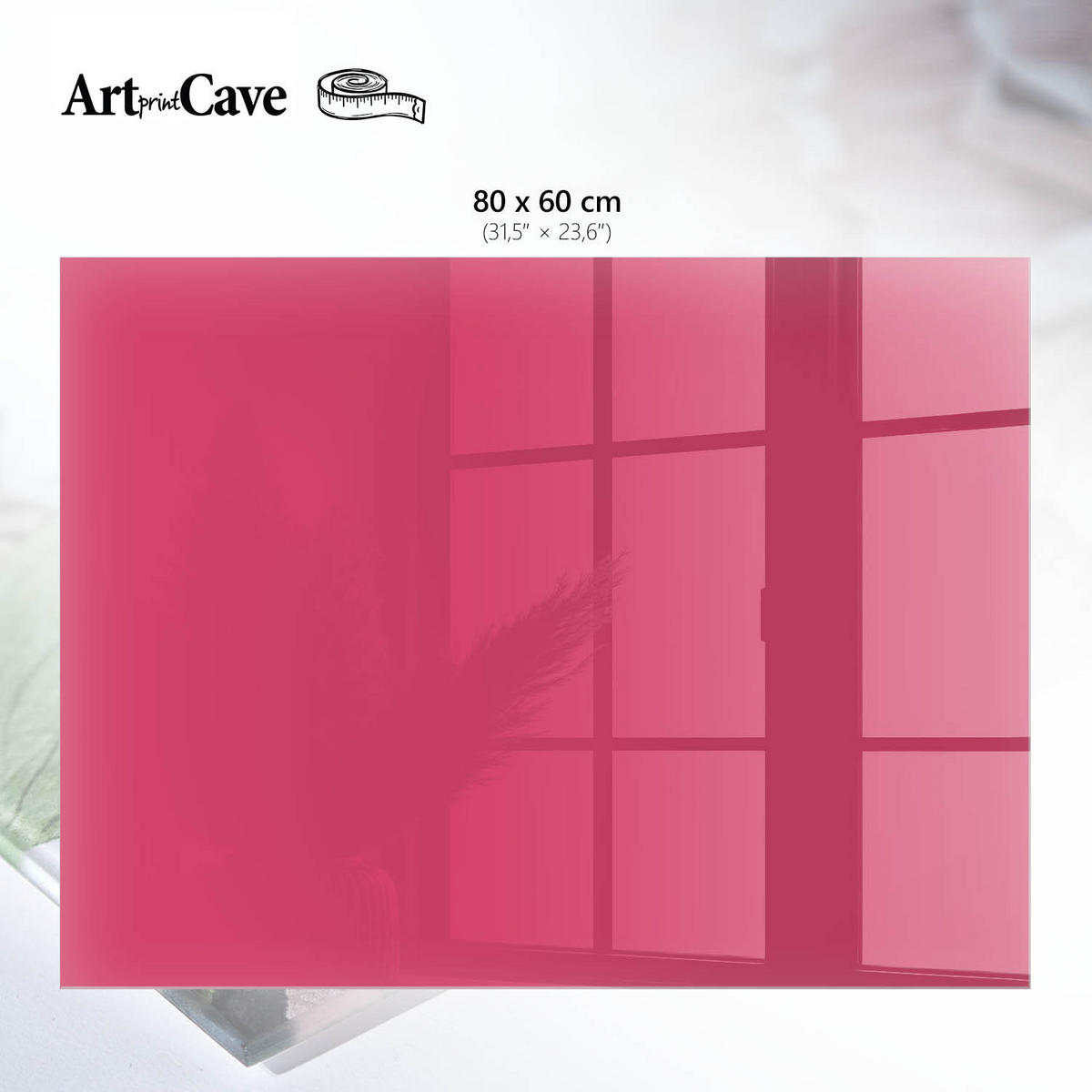 GLASPLATTE 80x60 cm – Energierosa - Pink, Glas (0.4/80/60cm) - ArtPrintCave