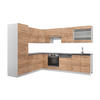 ECKKÜCHE Fame-Line Goldkraft Eiche/Weiß 227 x 60 cm ohne AP - Eiche Wotan/Weiß, Holzwerkstoff (287/81.6/46cm) - Vicco