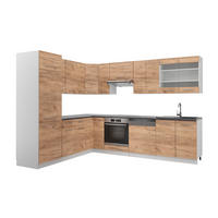 ECKKÜCHE Fame-Line Goldkraft Eiche/Weiß 227 x 60 cm ohne AP - Eiche Wotan/Weiß, Holzwerkstoff (287/81.6/46cm) - Vicco