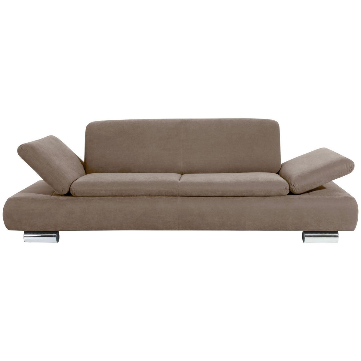 SOFA 2,5-Sitzer Kaye Bezug Veloursstoff Metallfuß verchromt / sahara - Gelb, Kunststoff (221/76/90cm) - 58aufmkessel