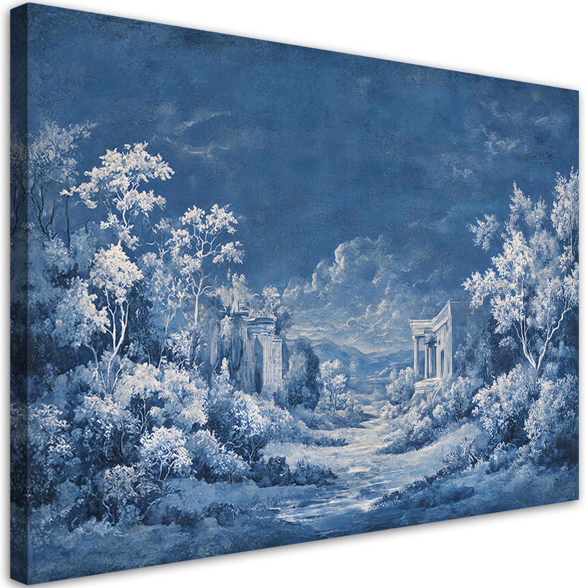 WANDBILD blaue landschaft architektur - Blau, Textil (60/40cm) - Feeby