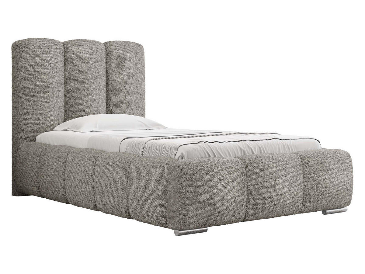 POLSTERBETT Wizko Boucle 90 - Chromfarben/Grau, Holz/Metall (90/200cm) - MIRJAN24