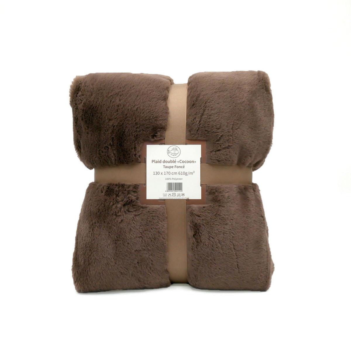 DECKE in „Kaninchen“ Optik Cocoon 130x170 Dunkelgrau - Braun, Textil (130/170cm) - LE COMPTOIR DE LA PLAGE
