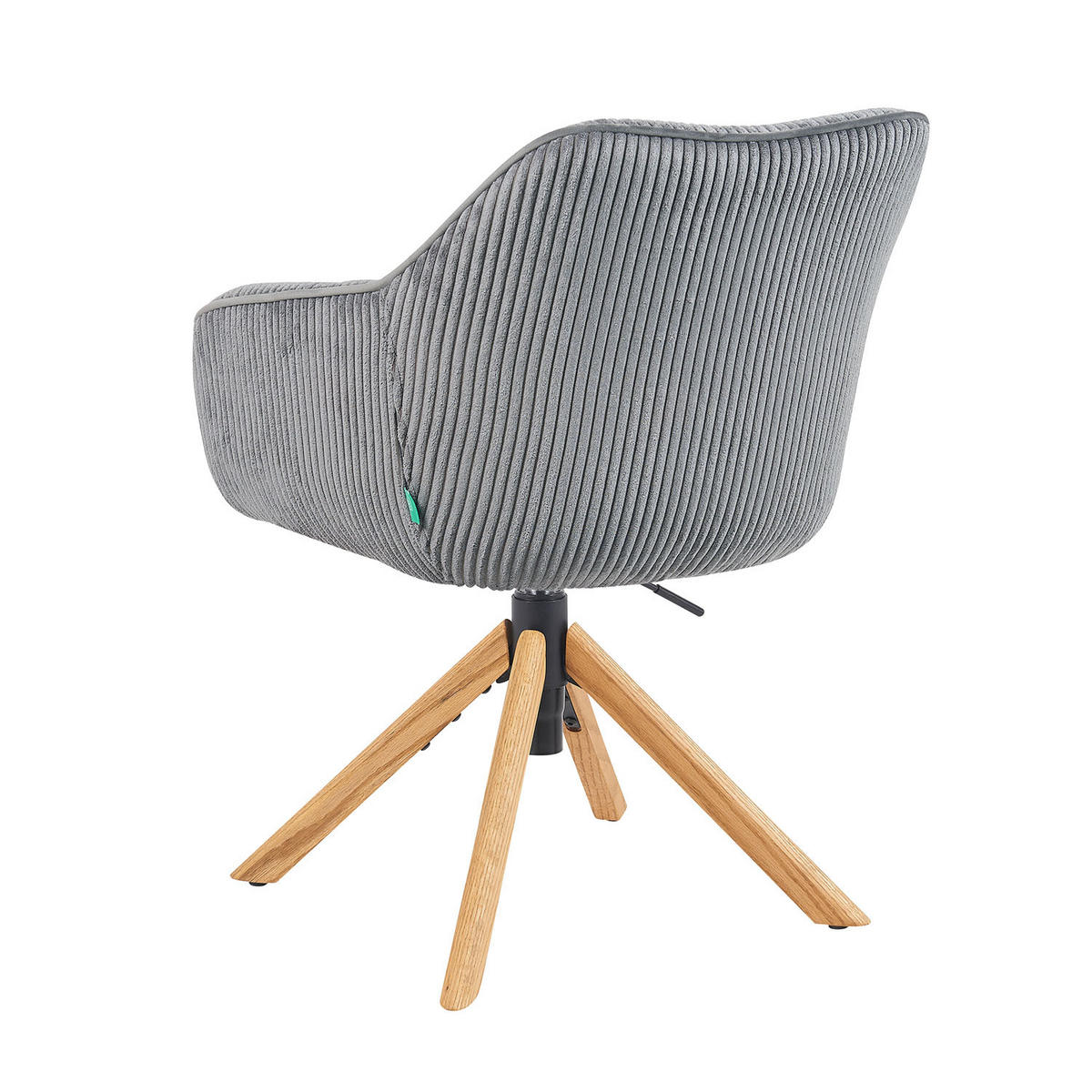 BÜROSTUHL Mika-Olea - Honigeiche/Grau, Eichenholz/Holz (60/83/61cm) - DUBI Möbel