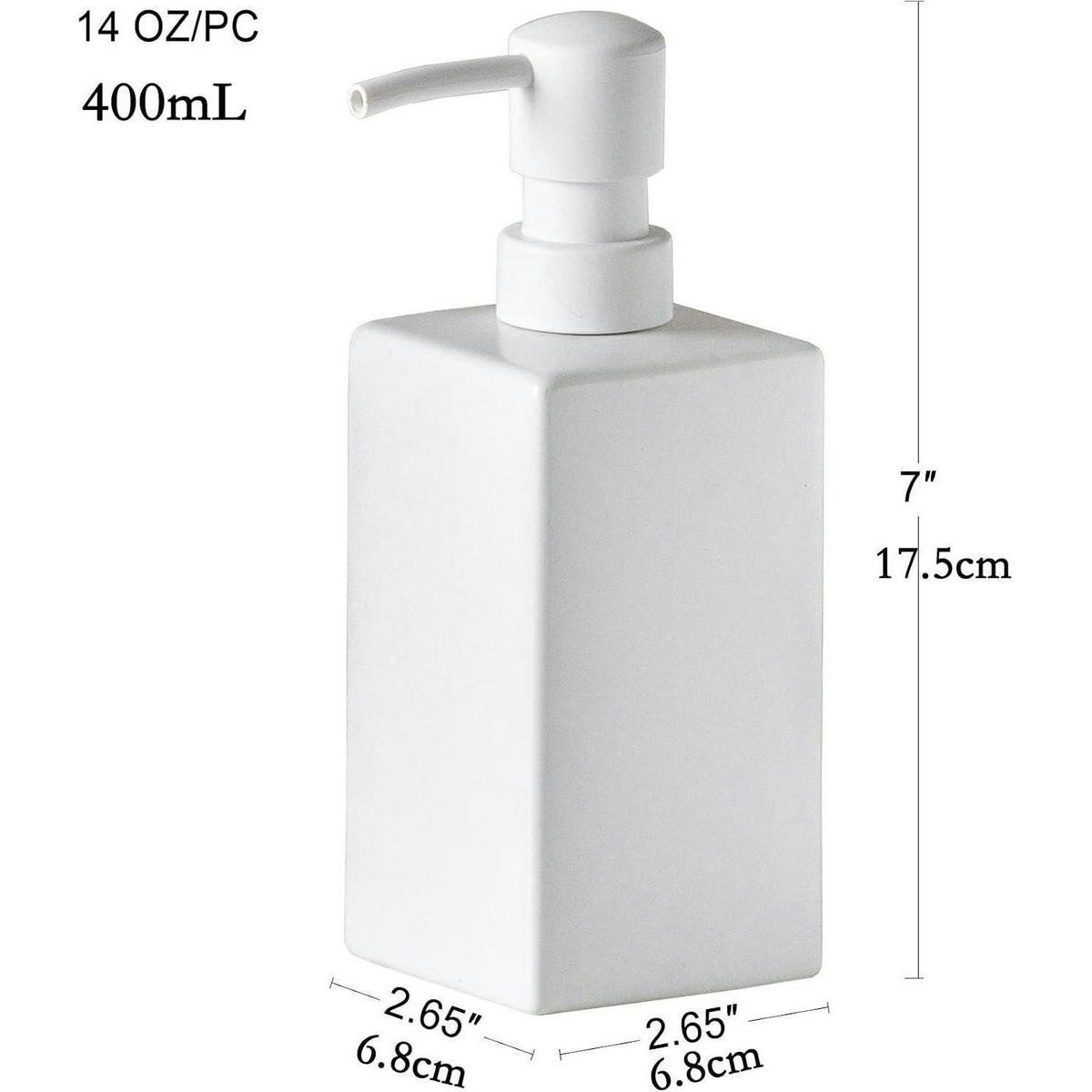 SEIFENSPENDER Keramik Mattweiß 400 ml - Weiß, Keramik (6.8/17.5/6.8cm)