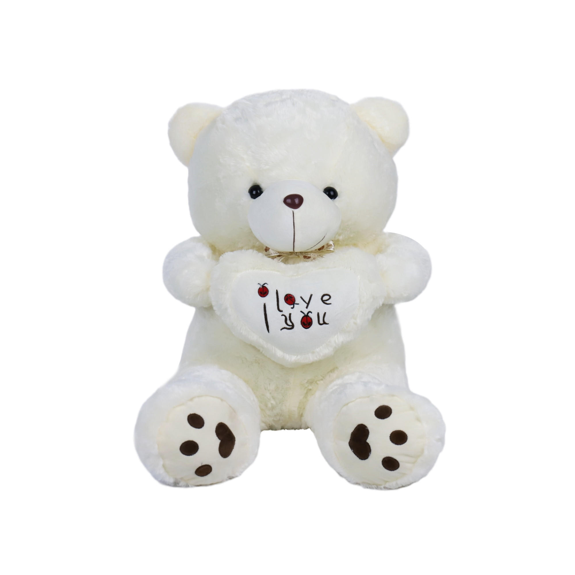 PLÜSCHTIER Bär hält Herz Teddy 50cm - Weiß, Textil (30/35cm) - Vercart