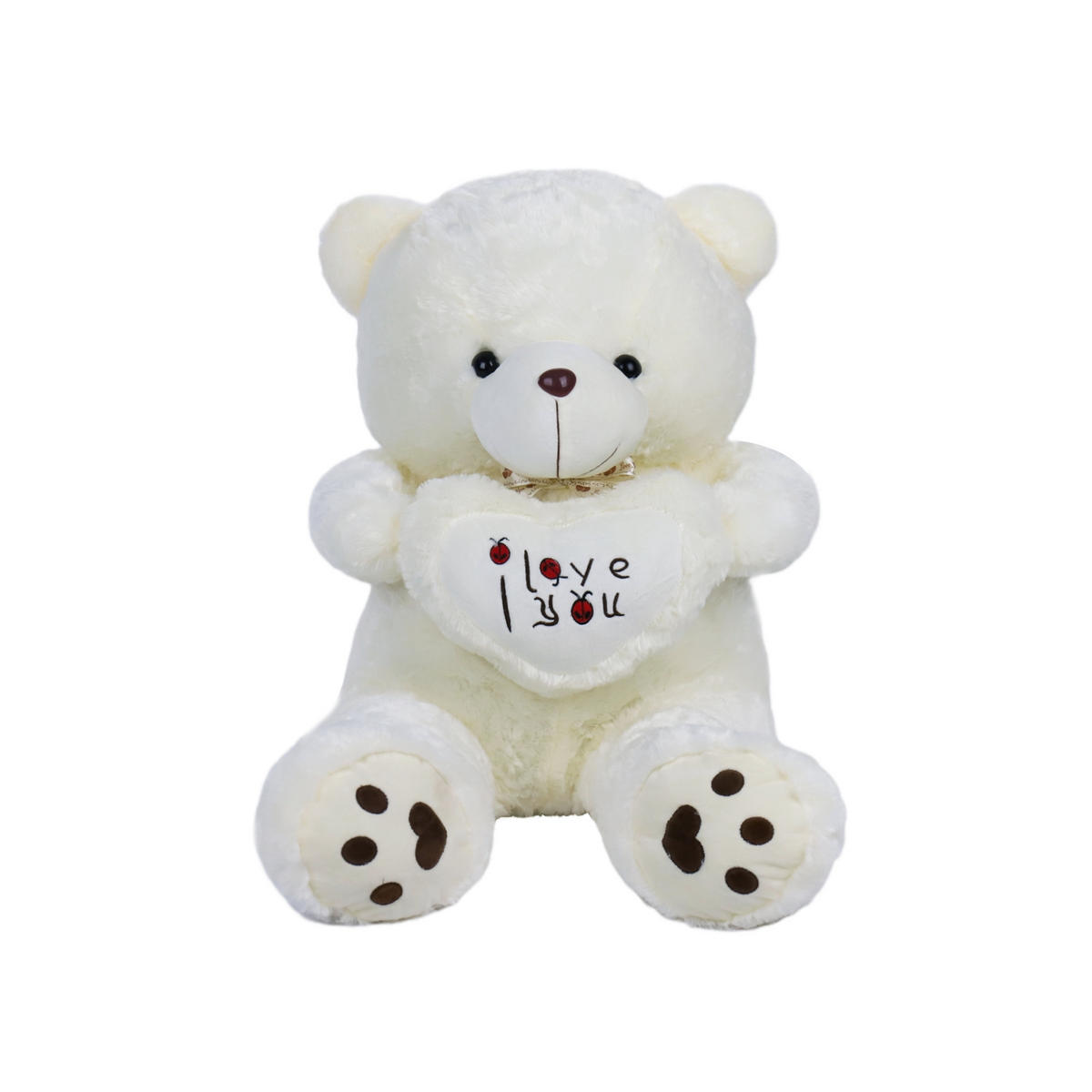 PLÜSCHTIER Bär hält Herz Teddy 50cm - Weiß, Textil (30/35cm) - Vercart