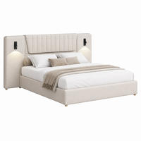 POLSTERBETT mit Stauraum und USB 180x200 cm Samt Beige - Beige, Metall (180/200cm) - Meubliv