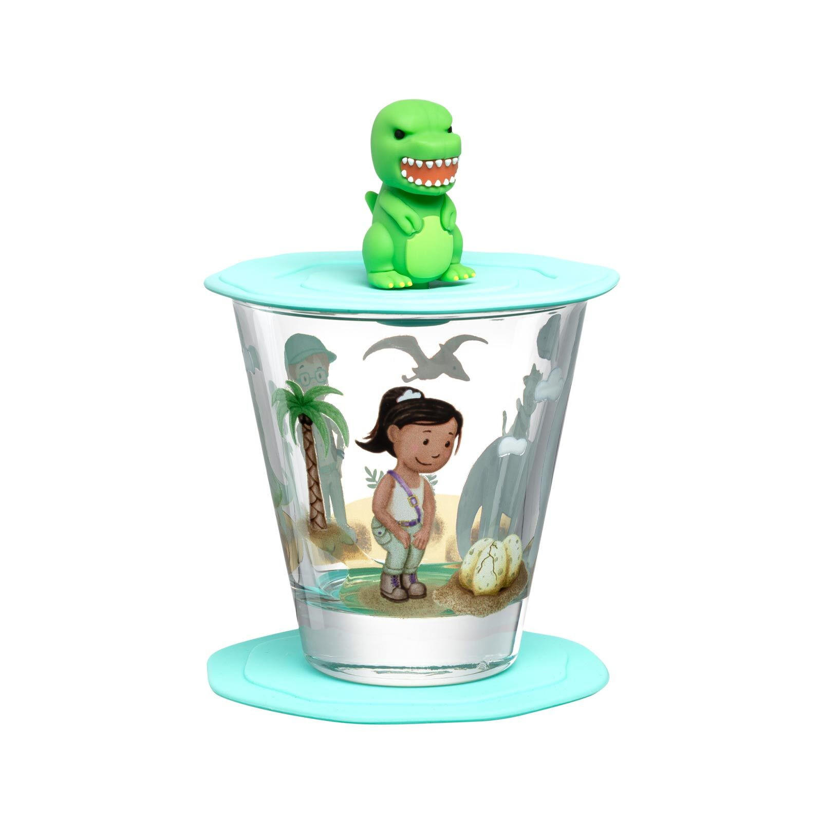 KINDERBECHERSET Bambini Avventura Dino 215 ml - Grün, Glas (0.215L) - Leonardo Living