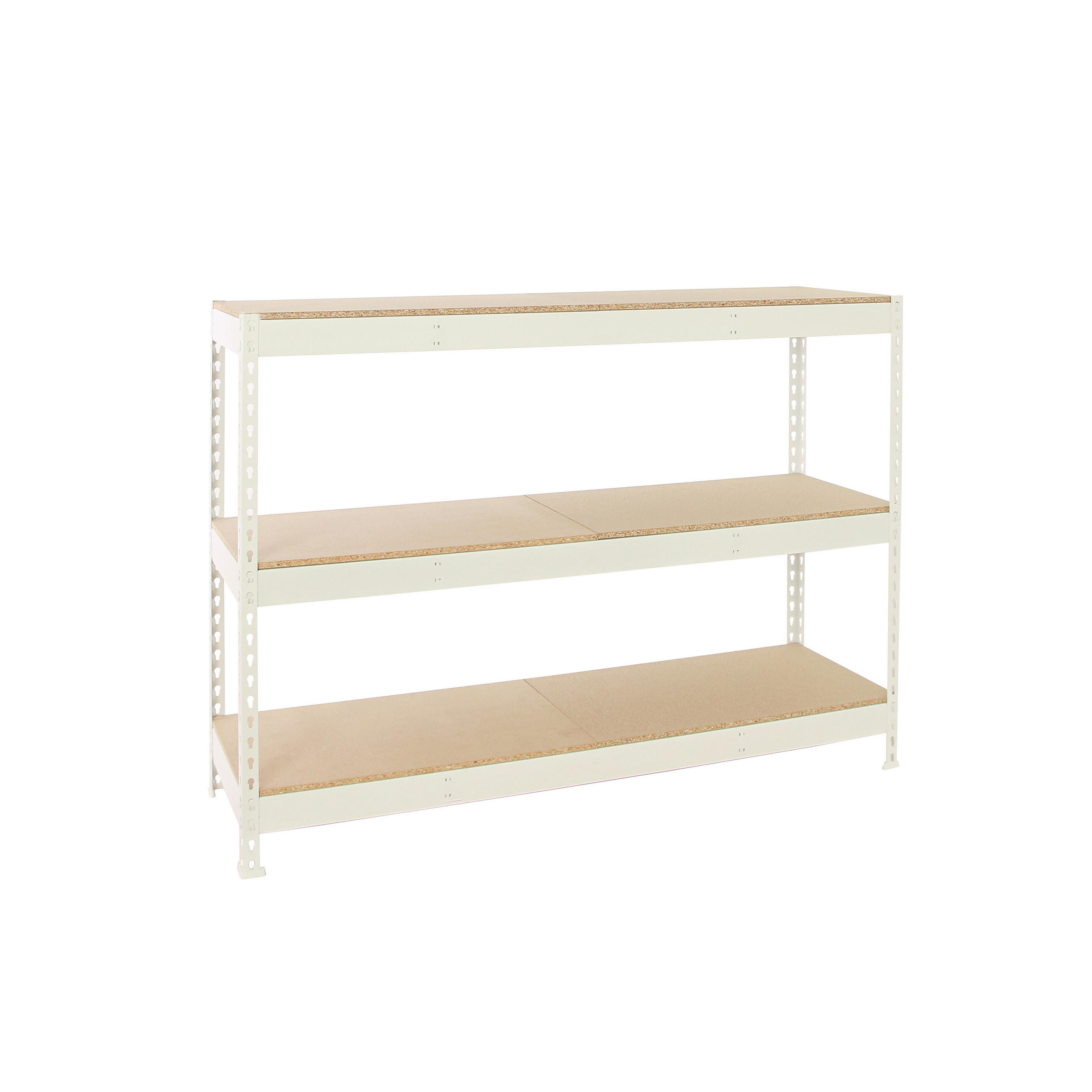 SCHWERLASTREGAL Wood Beast Three HxBxT 200 x 240 x 75 cm Fachlast 400 kg Weiß - Weiß, Metall (240/200/75cm) - PROREGAL