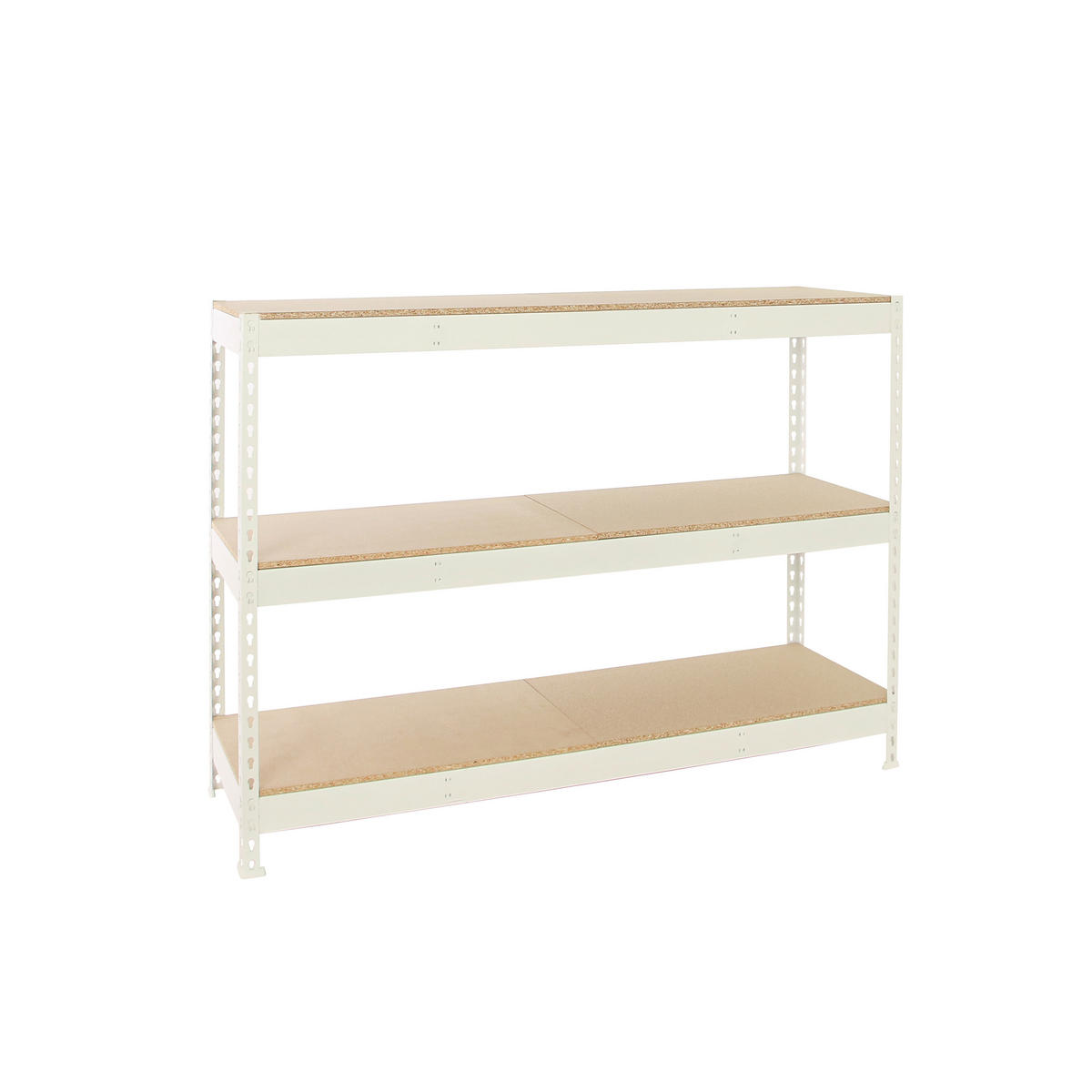 SCHWERLASTREGAL Wood Beast Three HxBxT 200 x 240 x 75 cm Fachlast 400 kg Weiß - Weiß, Metall (240/200/75cm) - PROREGAL