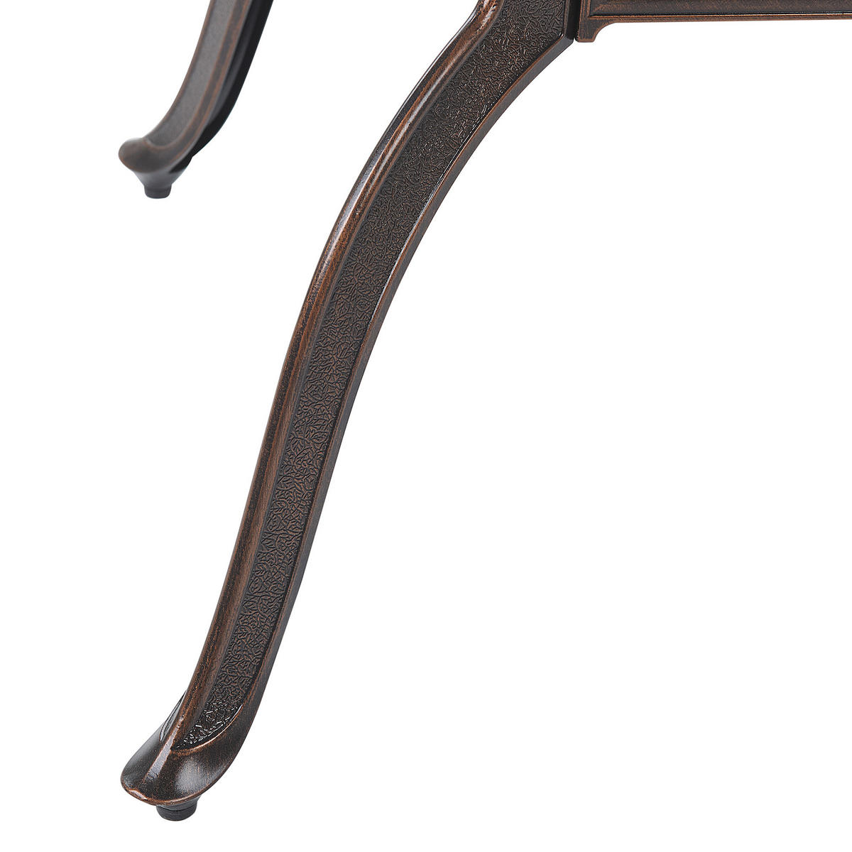 GARTENTISCH Aluminium dunkelbraun 102x165 cm Lizzano - Dunkelbraun, Metall (165/102/72cm) - Beliani