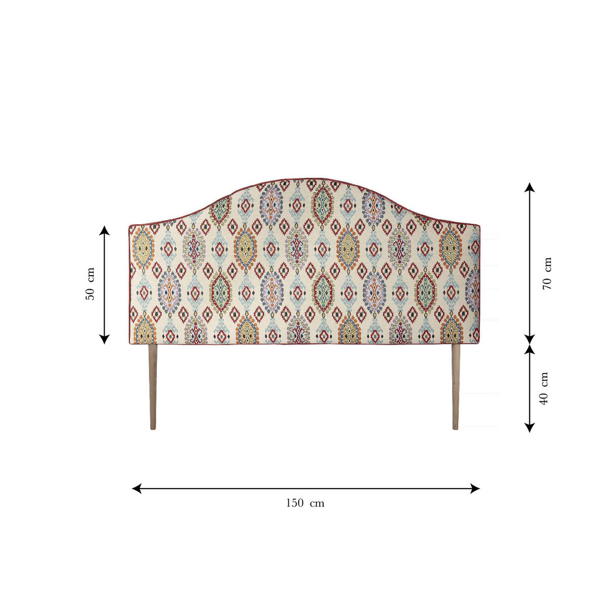 BETTKOPFTEIL 150 cm SUZANNE - Rot, Holz (160/74/8cm) - RNT By Really Nice Things